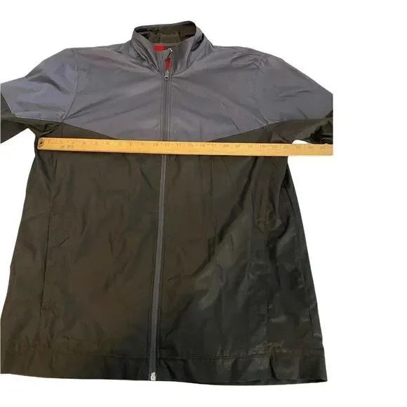 Starter Mens Windbreaker Jacket Full Zip Size M Black and Gray Tu Tone - Picture 8 of 10